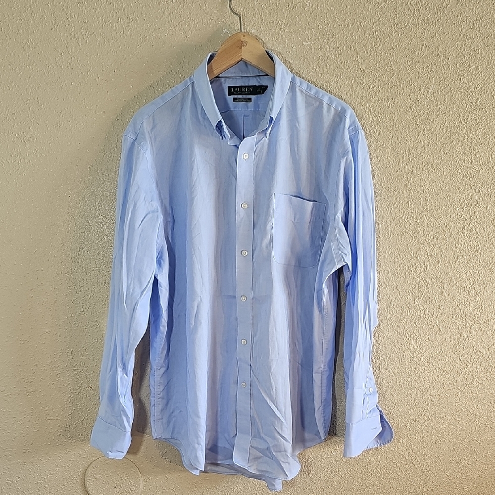 Ralph Lauren Blue Dress Shirt Classic Button-Down.
